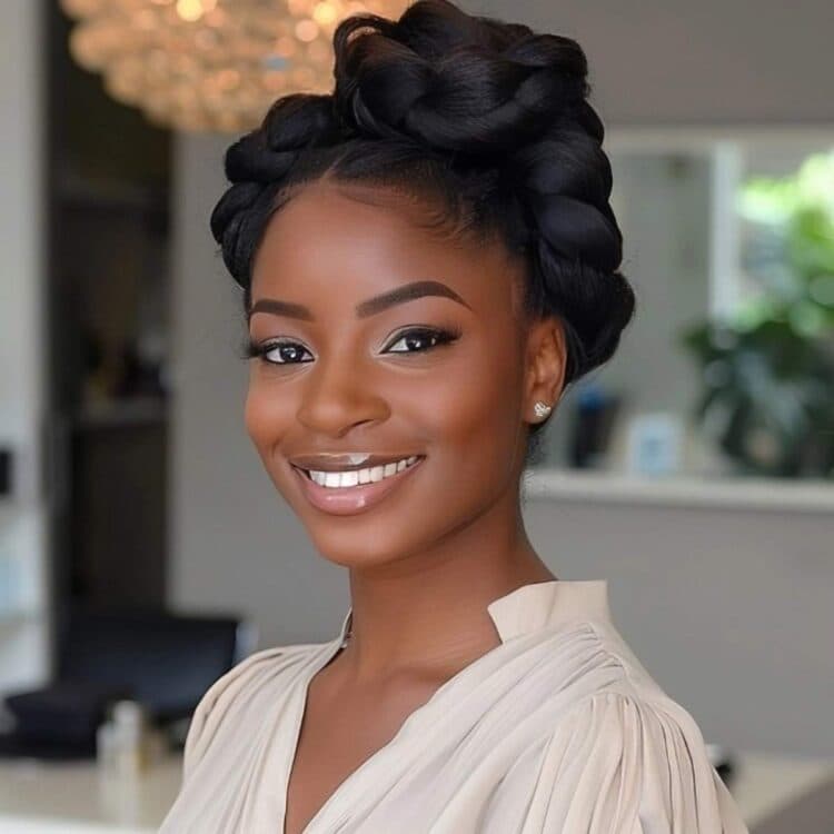 Knotted Up Hairstyle For African American Ladies 750x750